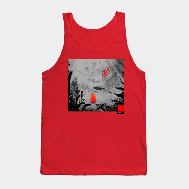 CORAL RED - black full  by COLORBLIND WorldView Tank Top by DREAM SIGNED Collection